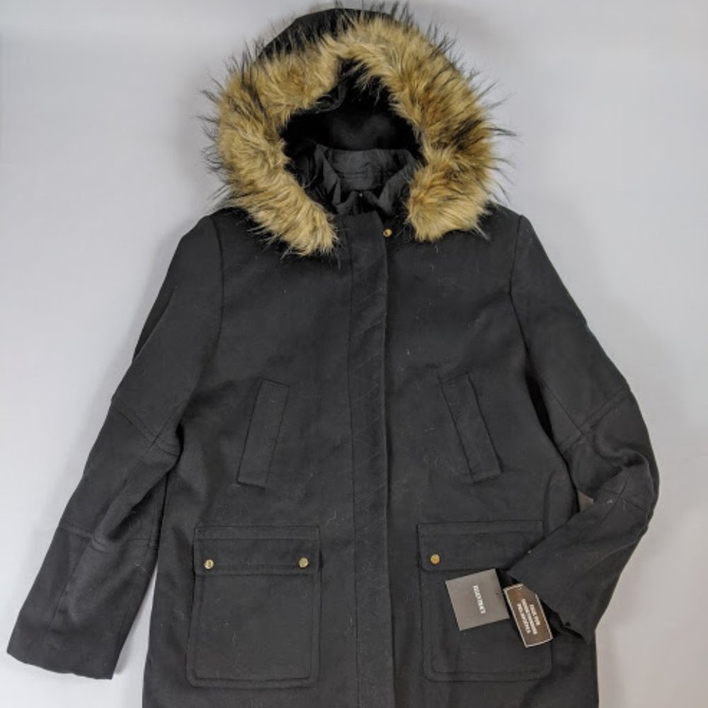 NWT Ellen Tracy warm faux fur winter XL jacket